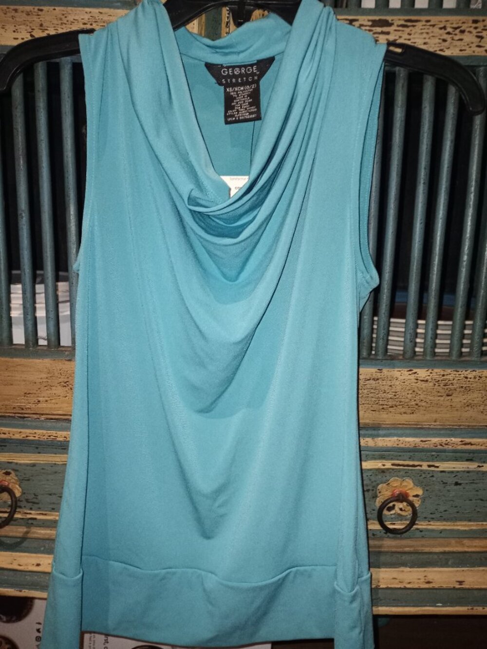 George Stretch Women's Sleeveless Jersey Cowl Neck Blouse Top